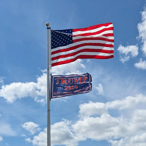 Trump 2024 Patriotic Outdoor Flag – Premium 200 Denier Nylon – Freedom Flag & Pole | Made in USA Freedom Flag and Pole 