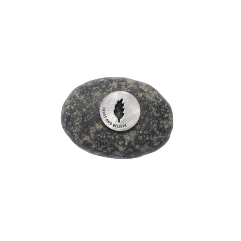 Trust and Believe Meditation Stone – Handcrafted Natural River Rock with Recycled Pewter | Inspirational Gift Made in USA by Whitney Howard Designs Whitney Howard Designs  Meditation Stones