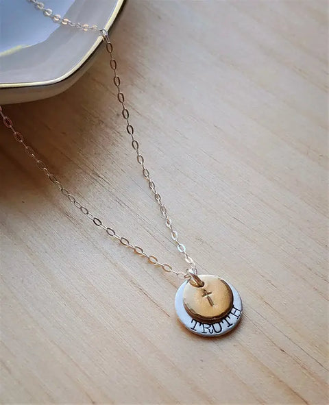 Truth Necklace- Mixed Metals Liberty Cottage Design 