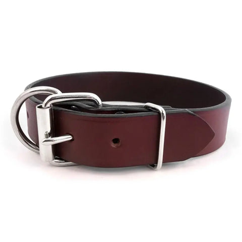 Tuff-Stuff 1-1/4 Inch Wide Full Grain Leather Dog Collar – Durable Burgundy Design | Made in USA Auburn Leathercrafters  item