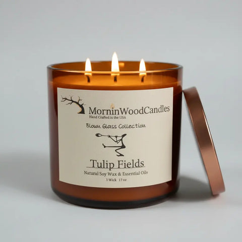 Tulip Fields Soy Candle 17 Oz – Hand Poured 3-Wick Home Fragrance | Crafted in USA by MorninWood MorninWood Candles  3 Wick Candle