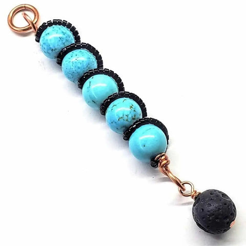 Turquoise Gemstone Spiral Pendant With Lava Rock Bead – Handmade Copper Jewelry | Made in USA Alexa Martha Designs  Pendant