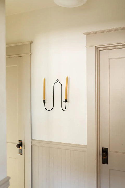 Twin Taper Candle Wall Sconce – 15 Inch Black Powder-Coated Steel | Handmade in USA Millstream Home  Homegoods