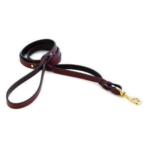 Two-Handled Braided Bridle Leather Dog Leash – Durable Large Dog Control – Auburn Leathercrafters | Made in USA Auburn Leathercrafters  item