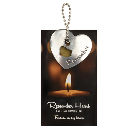 Two-Sided Remember Memorial Ornament – Heart-Shaped Metal Keepsake with Red Ribbon | Made in USA Tribute Gift Whitney Howard Designs 