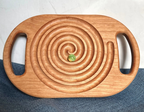 Two-Sided Wooden Marble Maze Toy – Fine Motor Skills Development | Handcrafted Dual Design Puzzle | Made in USA Lanz Co Woodworking  Toys & Games