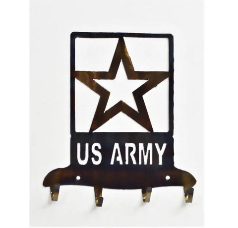 US Army Metal Key Holder – Wall Mounted Organizer with Star Emblem | Made in USA Knights Home Decor  item