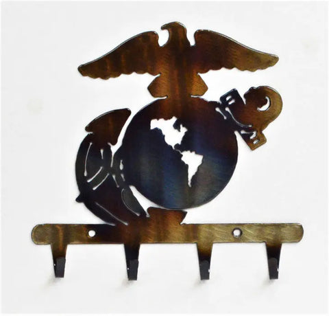 US Marines Metal Key Organizer – Handmade Patriotic Wall Mount Rack | Made in USA Knights Home Decor  item