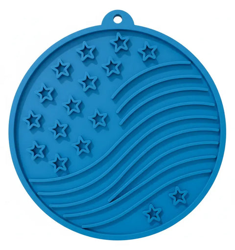 USA Flag Enrichment Lick Mat for Dogs and Cats – 8 Inch Slow Feeder with Suction Cups | Made in USA SodaPup  EMAT