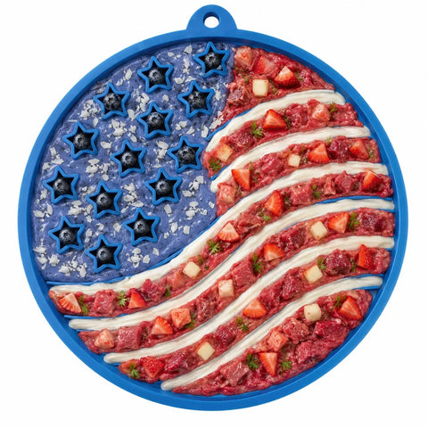 USA Flag Enrichment Lick Mat for Dogs and Cats – 8 Inch Slow Feeder with Suction Cups | Made in USA SodaPup  EMAT
