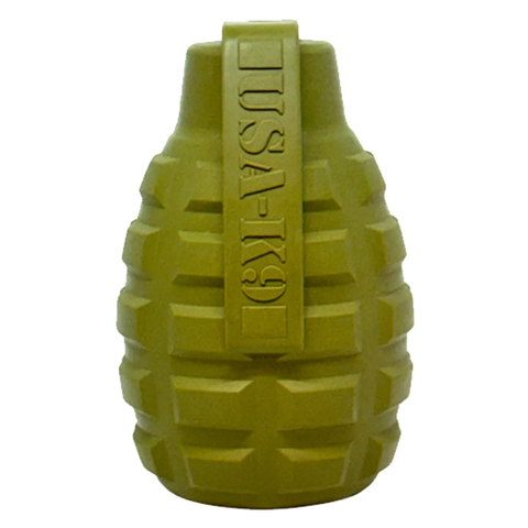 USA-K9 Grenade Durable Rubber Dog Chew Toy – Treat Dispenser – Made in USA SodaPup  Rubber Dog Toys