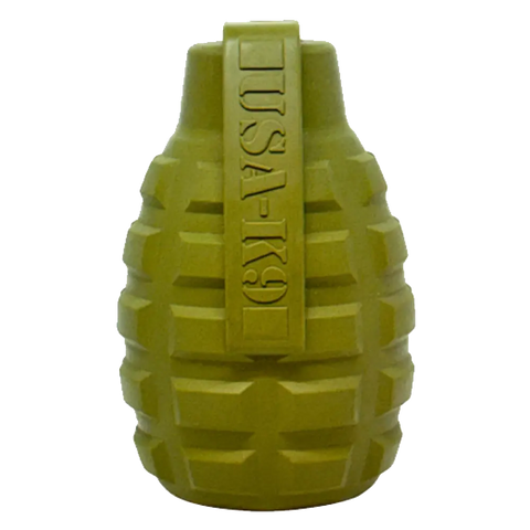 USA-K9 Grenade Durable Rubber Dog Chew Toy – Treat Dispenser – Made in USA SodaPup  Rubber Dog Toys
