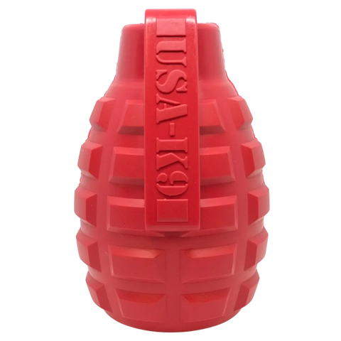 USA-K9 Grenade Durable Rubber Dog Chew Toy – Treat Dispenser – Made in USA SodaPup  Rubber Dog Toys