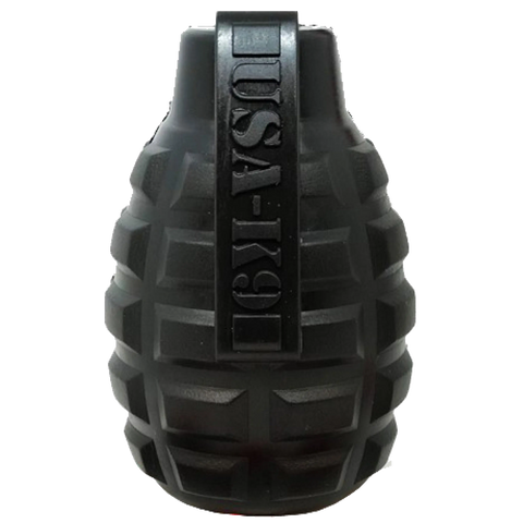 USA-K9 Large Grenade Shaped Durable Dog Chew Toy and Treat Dispenser – Magnum Black | Made in USA SodaPup  Rubber Dog Toys