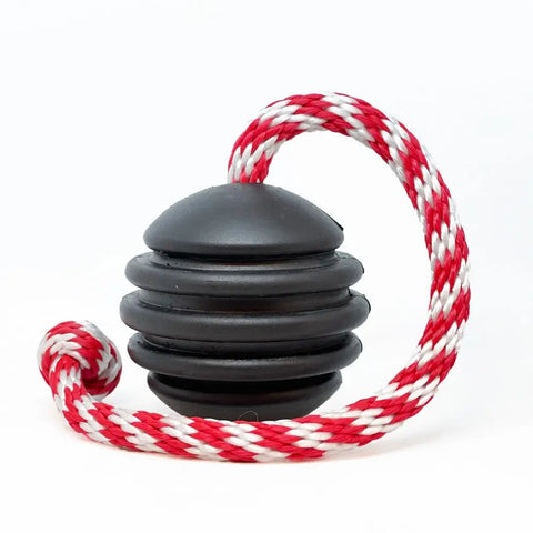 USA-K9 Magnum Black Rubber Tug and Chew Toy – Durable Dog Reward Toy | Made in USA SodaPup  Rubber Dog Toys