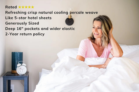 USA-Made Cotton Percale Bed Sheet Set – Crisp, Breathable & 100% American Grown Cotton American Blossom Linens  Bed Sheets
