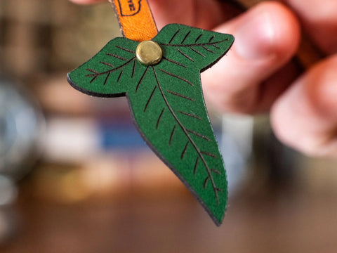 USA-Made Leather Elven Bookmark – Lorien Leaf Design | Slim Handmade Gift by KC Laser Co KC Laser Co 