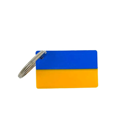 Ukraine Flag Keychain 2-Pack – 1.5 by 2 Inch – Made in USA Chatelet Manufacturing 