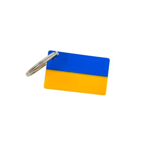 Ukraine Flag Keychain 2-Pack – 1.5 by 2 Inch – Made in USA Chatelet Manufacturing 