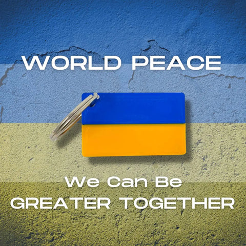 Ukraine Flag Keychain 2-Pack – 1.5 by 2 Inch – Made in USA Chatelet Manufacturing 