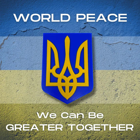 Ukraine Trident Coat of Arms Fridge Magnet - Show Your Support for Ukraine - Hard Plastic Decorative Magnet Chatelet Manufacturing 