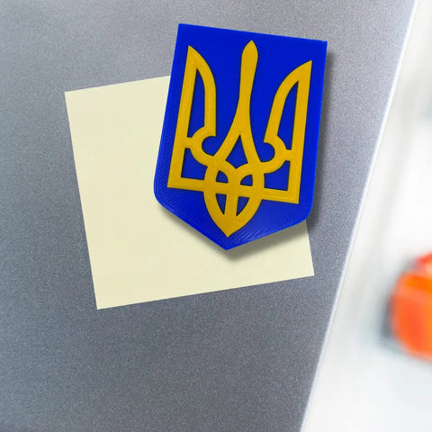 Ukraine Trident Coat of Arms Fridge Magnet - Show Your Support for Ukraine - Hard Plastic Decorative Magnet Chatelet Manufacturing 