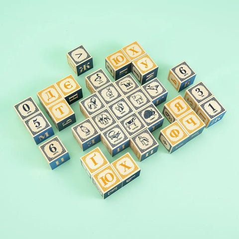 Ukrainian Alphabet Educational Blocks for Kids – Sustainable Basswood, 1.75 Inch – Uncle Goose | Made in USA Uncle Goose  Languages