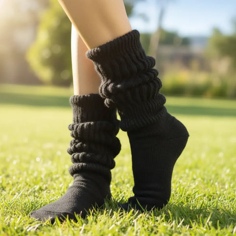 Ultimate Cotton Slouch Socks Women 6-9 – Cozy Black Knit | Made in USA Catherine Cole  socks