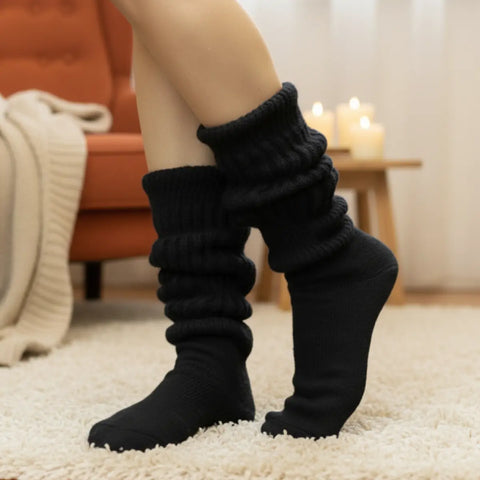Ultimate Cotton Slouch Socks Women 6-9 – Cozy Black Knit | Made in USA Catherine Cole  socks