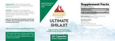 Ultimate Shilajit 60 Capsules – 10:1 Potent Himalayan Extract for Energy & Detox | Ascent Nutrition | Made in USA Ascent Nutrition  simple