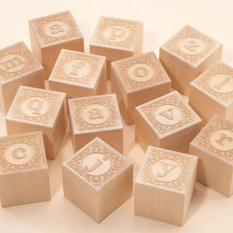 Uncle Goose 14-Piece Lowercase Alphabet Blocks Set – 1.75 Inch Sustainable Basswood Cubes | Made in USA Uncle Goose  Classic Goose