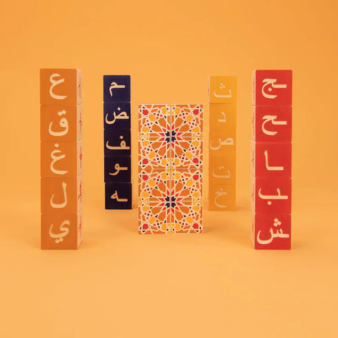 Uncle Goose Arabic Alphabet Blocks – 28 Wooden 1.75 Inch Cubes Educational Toy | Made in USA Uncle Goose  Languages
