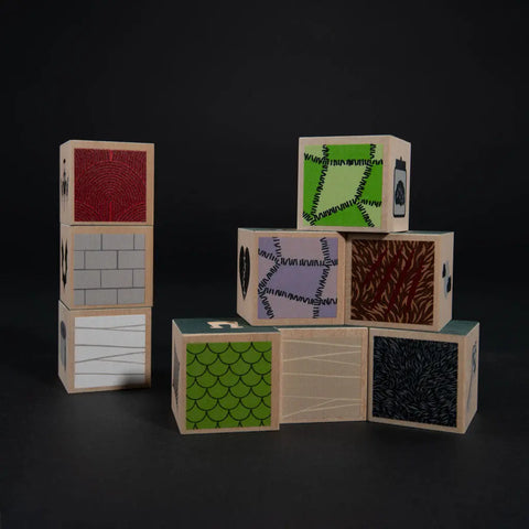 Uncle Goose Creature Feature Wooden Blocks Set – 9 Durable 1.75 Inch Basswood Cubes | Made in USA for Kids Ages 2+ Uncle Goose  Eclectic