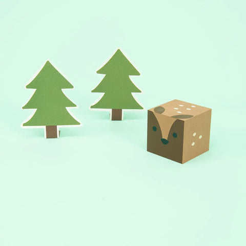 Uncle Goose Cubelings 4-Piece Forest Animal Wooden Blocks Set 1.75 Inch Cubes – Eco-Friendly Basswood | Made in USA Uncle Goose  Cubelings
