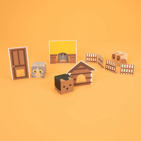 Uncle Goose Cubelings Wooden Pet Blocks 1.75 Inch Eco-Friendly Building Toy Set | Made in USA Uncle Goose  Cubelings