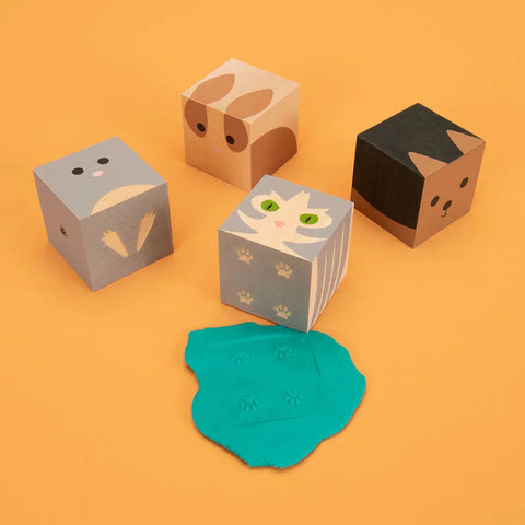 Uncle Goose Cubelings Wooden Pet Blocks 1.75 Inch Eco-Friendly Building Toy Set | Made in USA Uncle Goose  Cubelings