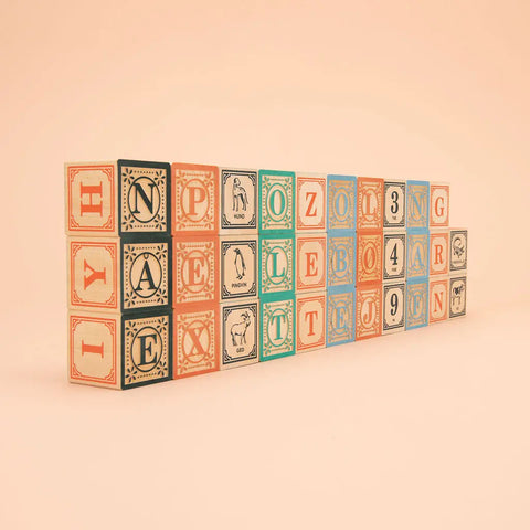 Uncle Goose Danish Alphabet Blocks – 32 Handcrafted 1.75 Inch Cubes | Sustainable Basswood | Made in USA Uncle Goose  Languages