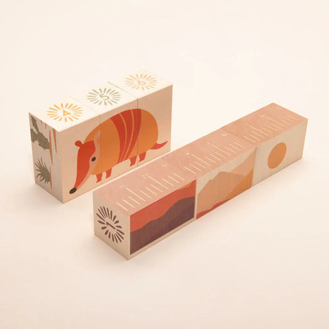 Uncle Goose Desert Educational Blocks Set – 6 Handcrafted Basswood Puzzle Toys | Made in USA Uncle Goose  Environments