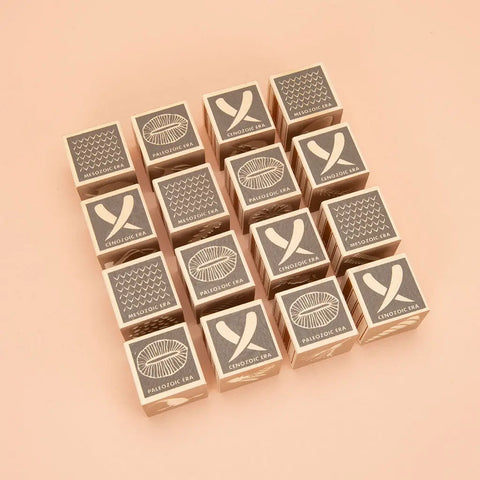 Uncle Goose Educational Fossil Blocks Set – 16 Earth Tone 1.75 Inch Cubes | Sustainable Wood Toy Made in USA Uncle Goose  Discovery