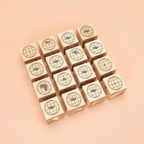 Uncle Goose Educational Fossil Blocks Set – 16 Earth Tone 1.75 Inch Cubes | Sustainable Wood Toy Made in USA Uncle Goose  Discovery