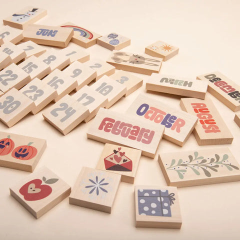 Uncle Goose Educational Wooden Calendar Chips Set – 53-Piece Sustainable Toy | Made in USA Uncle Goose  Patterning Chips