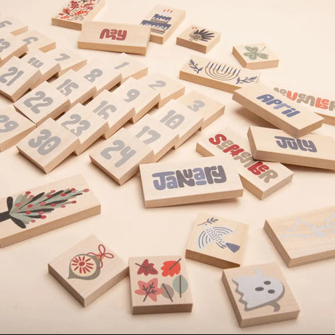 Uncle Goose Educational Wooden Calendar Chips Set – 53-Piece Sustainable Toy | Made in USA Uncle Goose  Patterning Chips