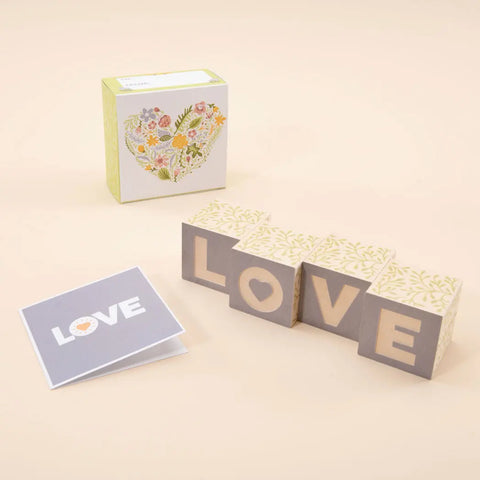 Uncle Goose Educational Wooden Puzzle Blocks – Heart-Shaped Floral Love Design | Made in USA for Ages 2+ Uncle Goose  Decor