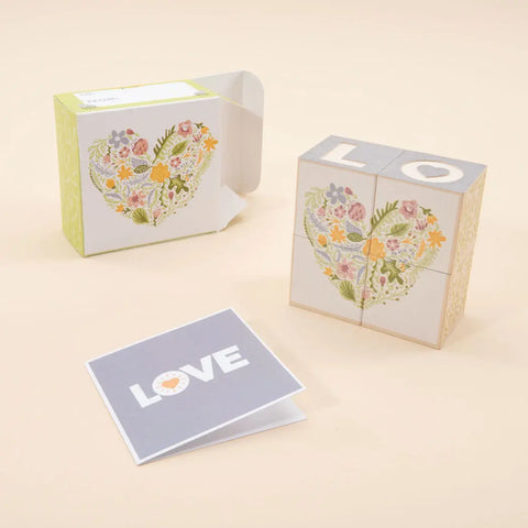 Uncle Goose Educational Wooden Puzzle Blocks – Heart-Shaped Floral Love Design | Made in USA for Ages 2+ Uncle Goose  Decor