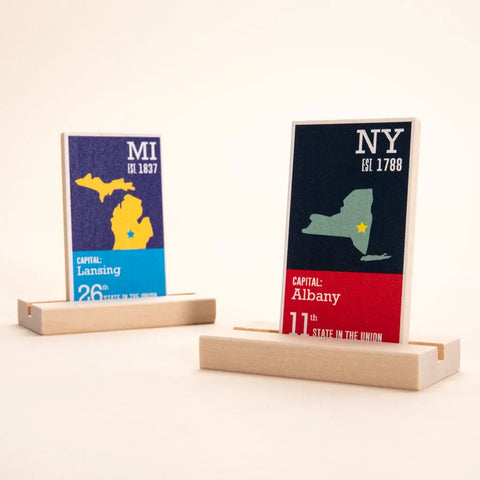 Uncle Goose Educational Wooden US States Chips – 50pcs 3x1.75 Inch Flash Cards | Sustainably Made in USA Uncle Goose  Educational Chips