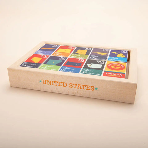 Uncle Goose Educational Wooden US States Chips – 50pcs 3x1.75 Inch Flash Cards | Sustainably Made in USA Uncle Goose  Educational Chips