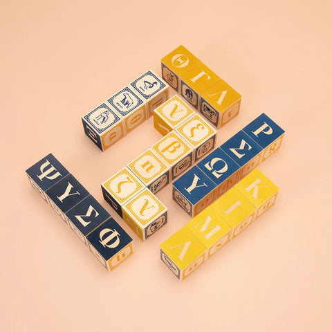 Uncle Goose Greek Alphabet Blocks – 24-Piece Educational Toy Set for Toddlers | Handmade in USA Basswood Blocks Uncle Goose  Languages