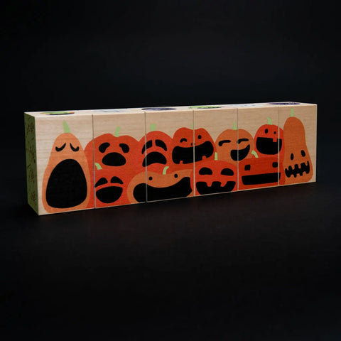 Uncle Goose Halloween Wooden Blocks Set – 6 Pieces 3x1.75 Inch Buildable Toy | Sustainable Basswood | Made in USA Uncle Goose  Environments