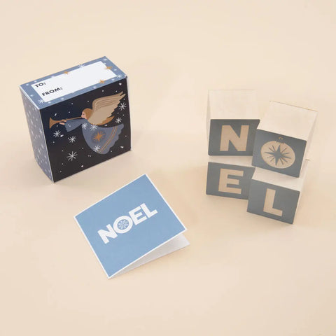 Uncle Goose Handcrafted Wooden Holiday Blocks with Noel Angel Design – 1.75 Inch Cubes for Festive Decor | Made in USA Uncle Goose  Decor