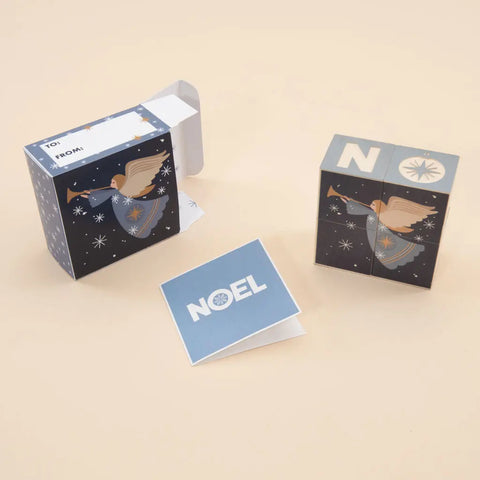 Uncle Goose Handcrafted Wooden Holiday Blocks with Noel Angel Design – 1.75 Inch Cubes for Festive Decor | Made in USA Uncle Goose  Decor